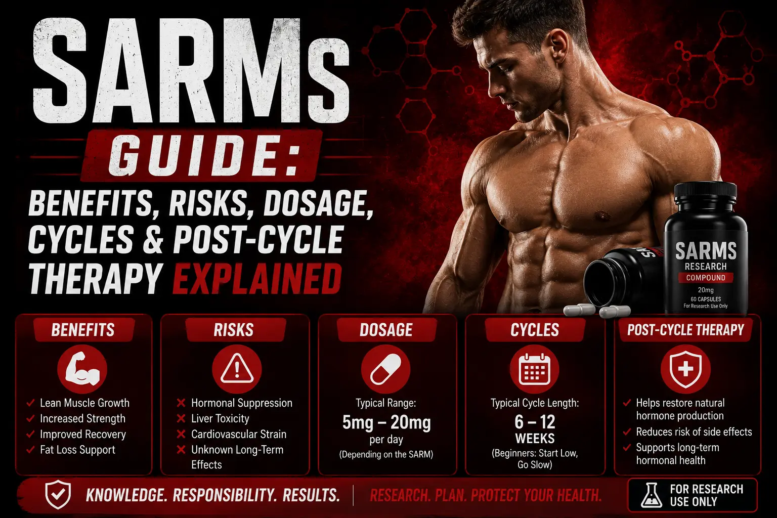 SARMs Guide: Benefits, Risks, Dosage, Cycles & Post-Cycle Therapy Explained