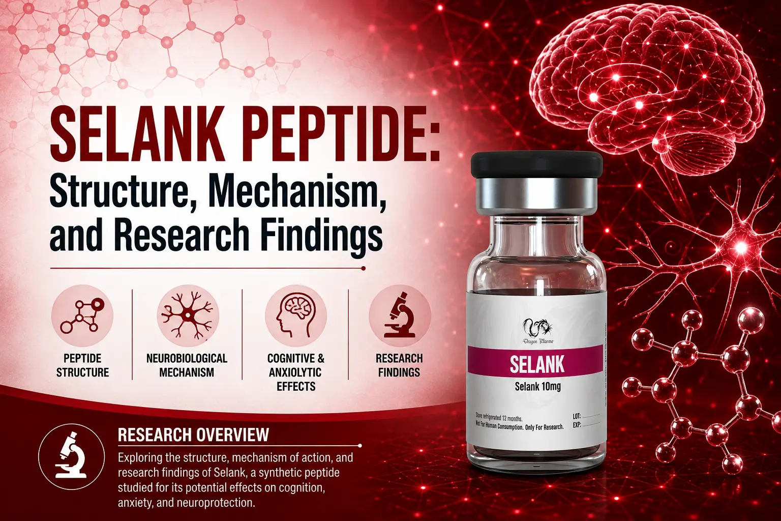 Selank Peptide: Structure, Mechanism, and Research Findings